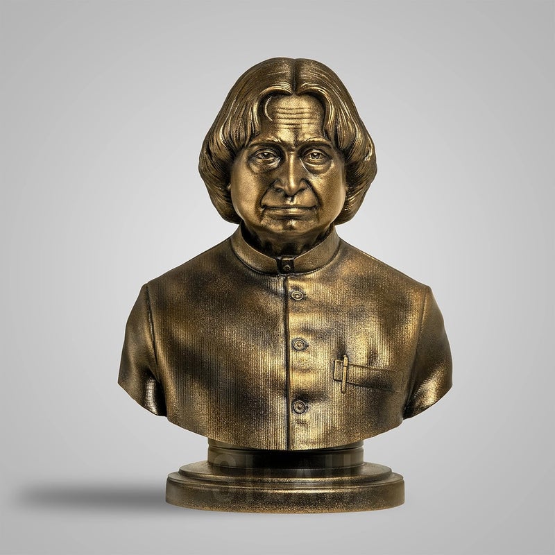 SILAII Dr APJ Abdul Kalam Bust Sculpture Bronze Height 8 - Image 1