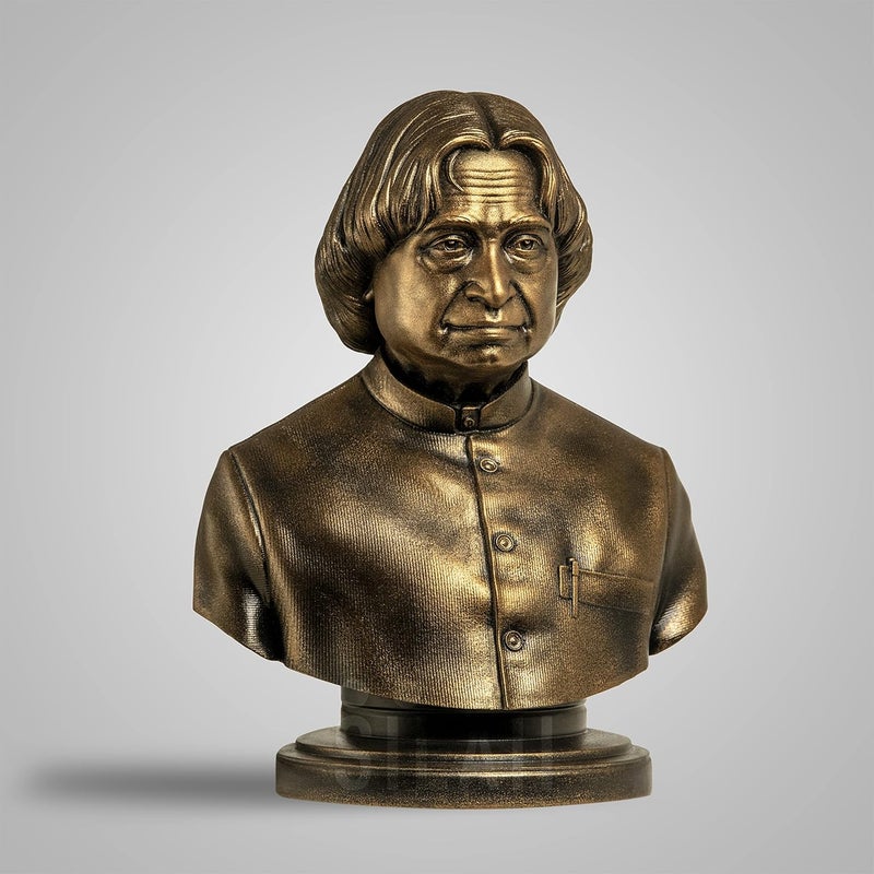 SILAII Dr APJ Abdul Kalam Bust Sculpture Bronze Height 8 - Image 3