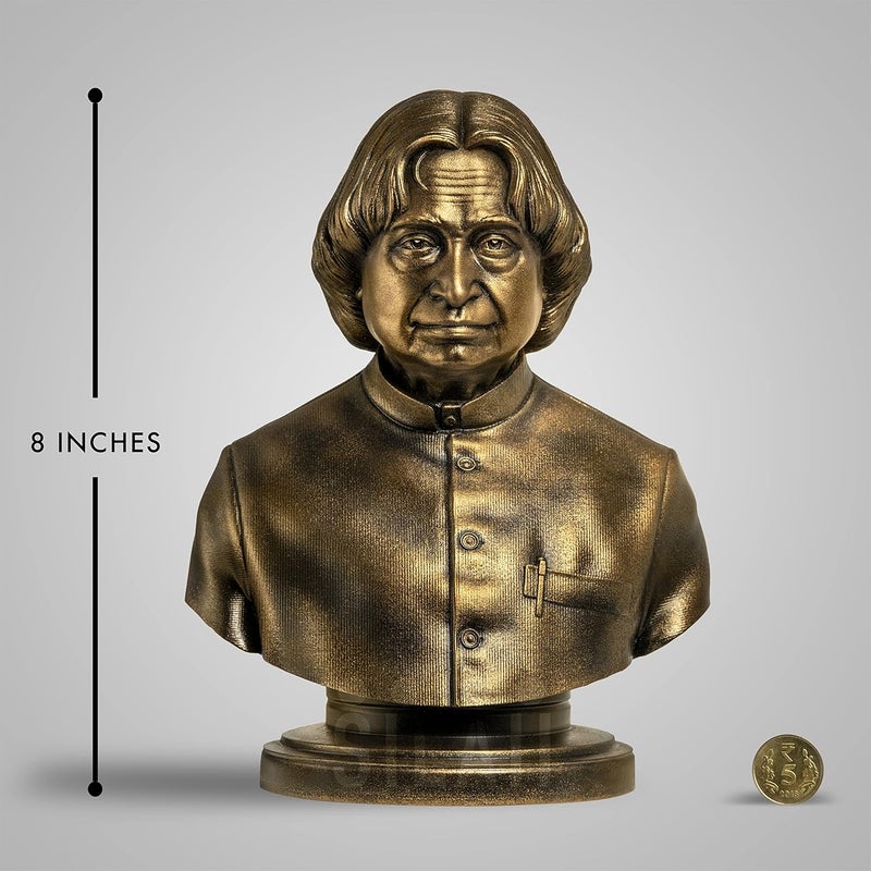 SILAII Dr APJ Abdul Kalam Bust Sculpture Bronze Height 8 - Image 2