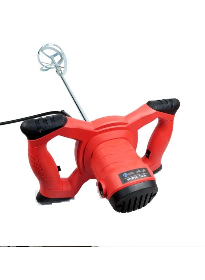 Hi Max M14 Electric Handheld Mortar Mixer 1300W, 2-Handle Heavy Duty Paint & Cement Mixer Drill 220-240V, High-Power Copper Motor with Cooling System, Variable Speed Mixing Paddle for Putty, Grout, Plaster, Concrete & Resin (US/EU Plug) - Image 4