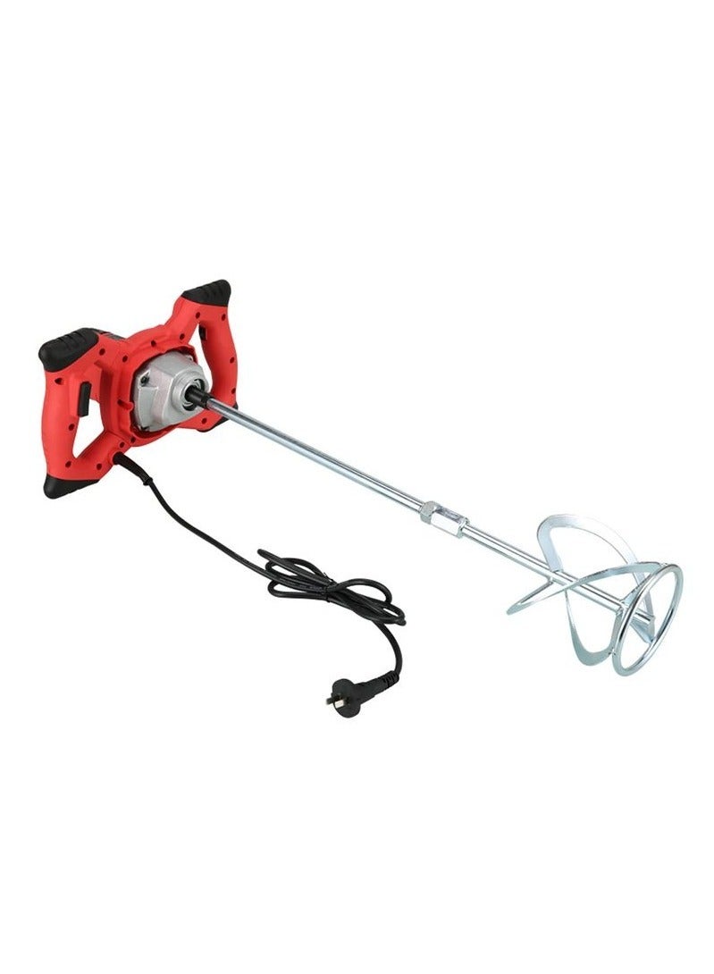 Hi Max M14 Electric Handheld Mortar Mixer 1300W, 2-Handle Heavy Duty Paint & Cement Mixer Drill 220-240V, High-Power Copper Motor with Cooling System, Variable Speed Mixing Paddle for Putty, Grout, Plaster, Concrete & Resin (US/EU Plug) - Image 3