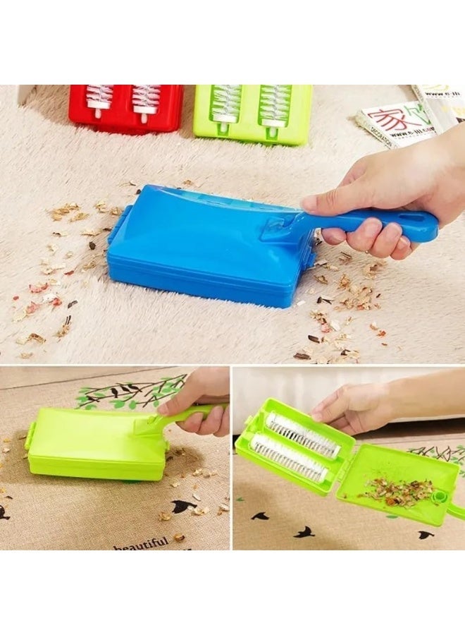 Meetion 4pcs Manual Sweeper For Floors And Carpets, Portable Sweeper For Bed Linens, Handheld Carpet Cleaner For Pet Stains And Strong PP Double Roller Sweeper Brush - Image 2