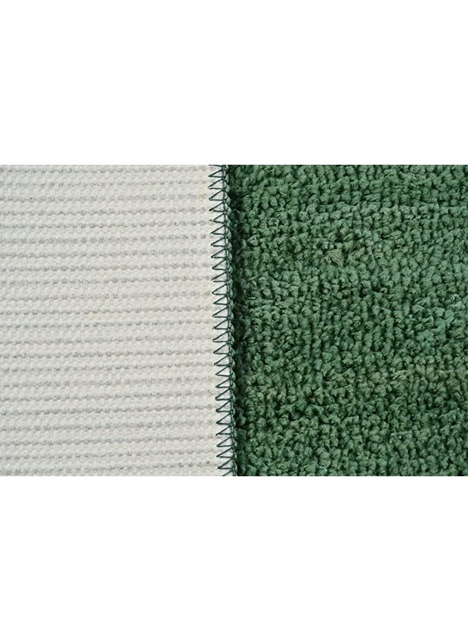 BLENZZA DECO Blenzza Deco Kitchen Bathroom Runner Mat Combo Anti Slip Micro Fiber Set of 2 Green  - Image 3