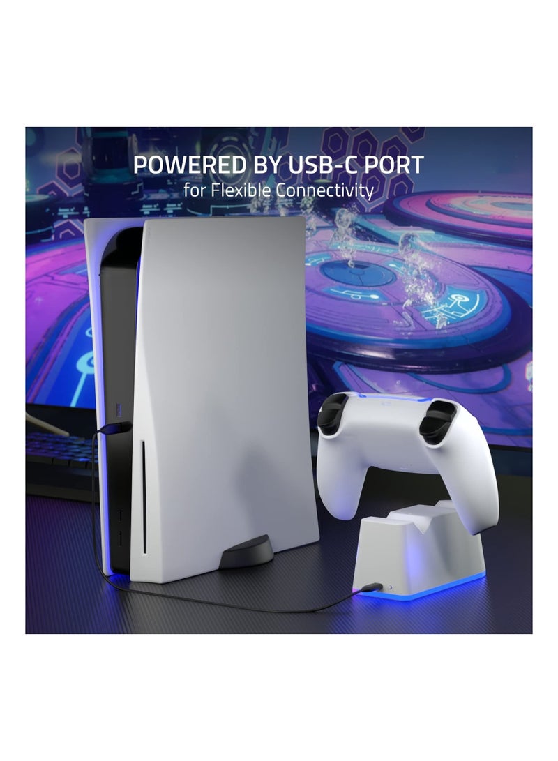 كابتن تيك Charging Station for PS5 Controller, Fast Charging Station with RGB Light Type-C Cable LED Indicator Dual Controller Charging Station for PlayStation 5 Dualsense Controller - Image 4