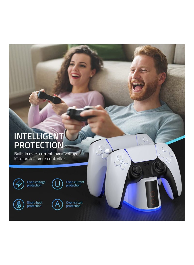 كابتن تيك Charging Station for PS5 Controller, Fast Charging Station with RGB Light Type-C Cable LED Indicator Dual Controller Charging Station for PlayStation 5 Dualsense Controller - Image 3