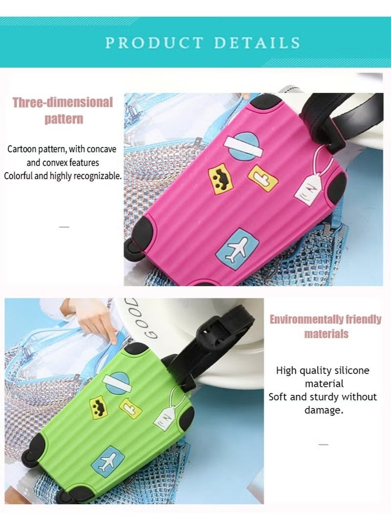 HDWISS 5 Pack Luggage Tags Flexible PVC ID Labels, Colorful Secure Travel Suitcase Bag Baggage Tag Labels for Cabin Bags Carry On Luggage and Suitcases - Image 4