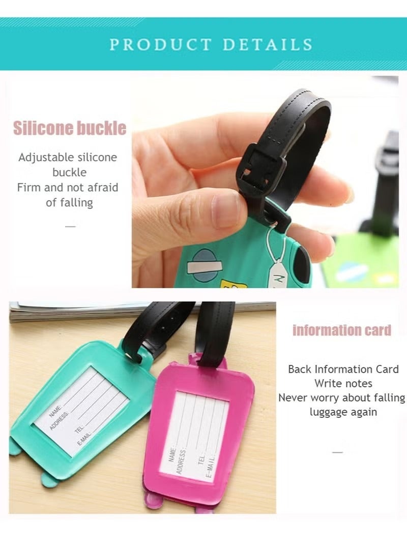HDWISS 5 Pack Luggage Tags Flexible PVC ID Labels, Colorful Secure Travel Suitcase Bag Baggage Tag Labels for Cabin Bags Carry On Luggage and Suitcases - Image 3