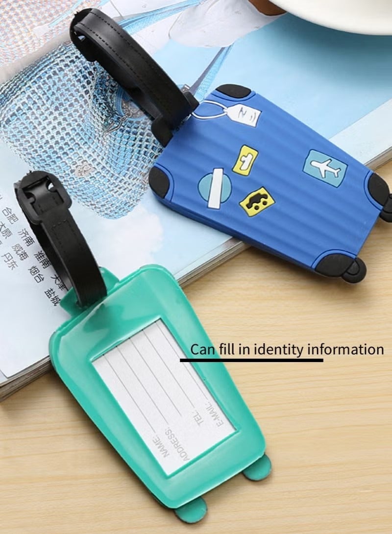 HDWISS 5 Pack Luggage Tags Flexible PVC ID Labels, Colorful Secure Travel Suitcase Bag Baggage Tag Labels for Cabin Bags Carry On Luggage and Suitcases - Image 5
