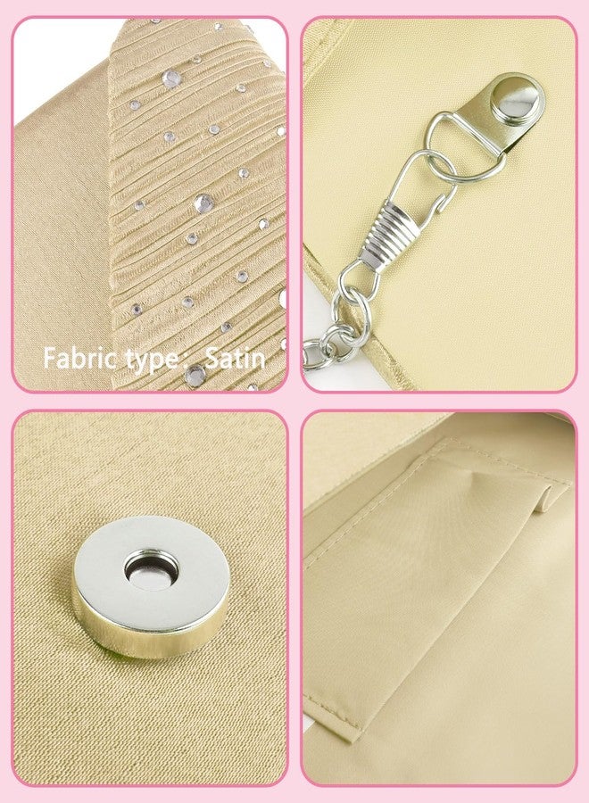 TINDTOP Evening Clutch Purses for Women Handbags for Formal Wedding Party Cocktail Prom Crossbody Shoulder Envelope Bag, A-gold, 8.6 x 4.7 x 2.1 inches - Image 3