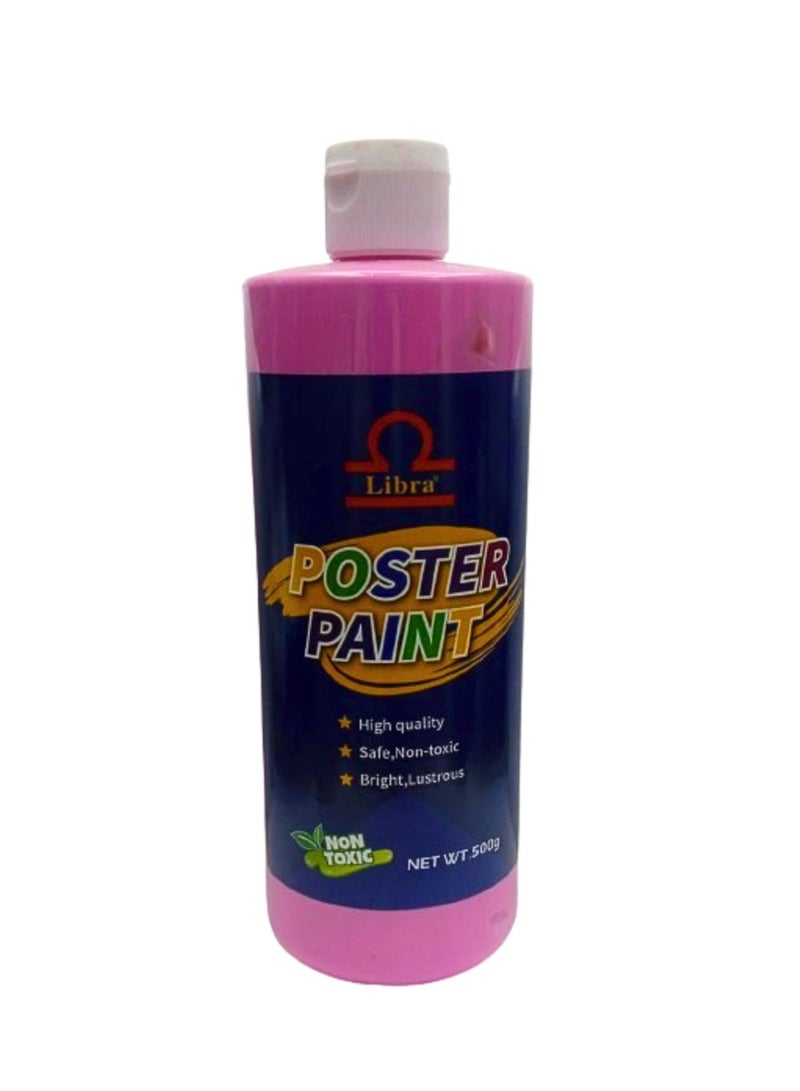 Libra Poster Paint High Quality Safe Non Toxic Bright 500g Pink - Image 1
