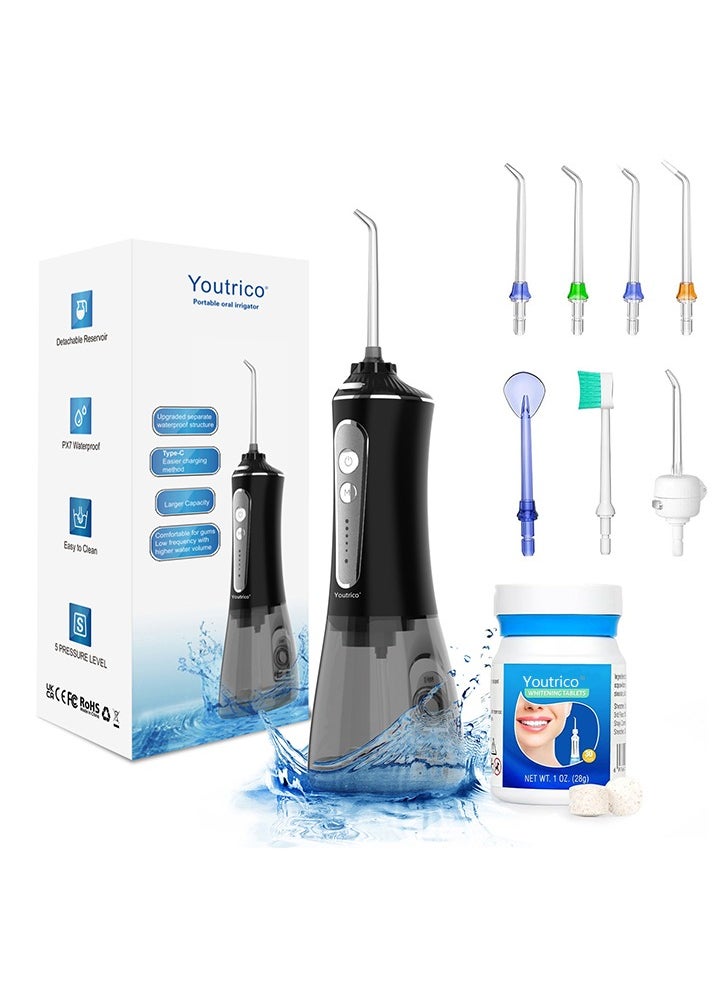 Youtrico Youtrico 2023 upgraded whitening water floss  portable and rechargeable  gentle teeth whitening IPX7 waterproof 