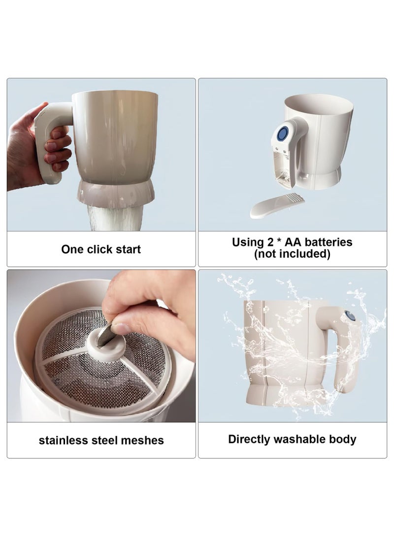 SOLARAE منخل دقيق كهربائي، منخل دقيق يعمل بالبطارية، سعة 4 أكواب أداة طهي يدوية للخبز، أداة مطبخ للسكر، مقبض مريح، سهل التنظيف - Image 3