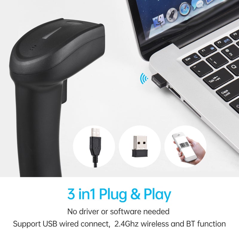 ماسح باركود لاسلكي 1D محمول USB سلكي قارئ باركود CCD مع زر تشغيل يدوي يدعم رموز الورق والشاشة متوافق مع ويندوز أندرويد ماك لمتجر التجزئة سوبر ماركت مكتبة - Image 4