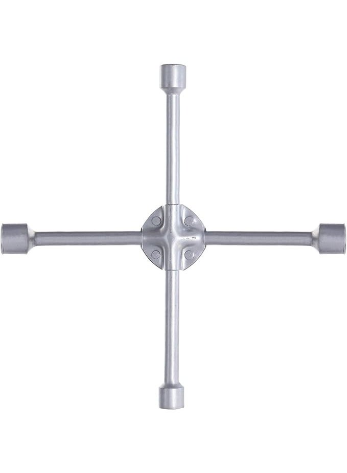 Four-Way Steel Lug Wrench – Heavy Duty Cross Tool for Car Wheel Nuts and Bolts