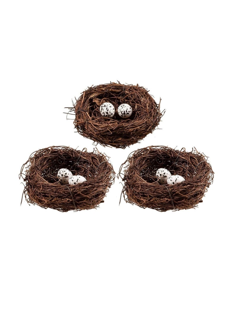 OASIS-TH 3 Pcs Set Bird Nest Decorating Kit For Birds Eggs Crafts Home Party Decor 3 Different SIZE 12CM 15CM 20CM - Image 1