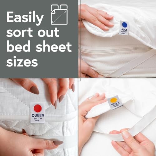 Berkland [King] SheetSnaps Bed Sheet Corner Labels – Know Which Way The Sheets Go for Easy Bed Making – 6pk- Color-Coded, Snap-On Tags for Size Identification – Laundry Hack, Machine Washable Sheet Organizer - Image 4