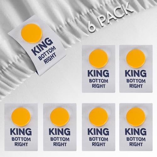 Berkland [King] SheetSnaps Bed Sheet Corner Labels – Know Which Way The Sheets Go for Easy Bed Making – 6pk- Color-Coded, Snap-On Tags for Size Identification – Laundry Hack, Machine Washable Sheet Organizer - Image 1