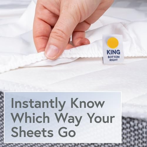 Berkland [King] SheetSnaps Bed Sheet Corner Labels – Know Which Way The Sheets Go for Easy Bed Making – 6pk- Color-Coded, Snap-On Tags for Size Identification – Laundry Hack, Machine Washable Sheet Organizer - Image 2