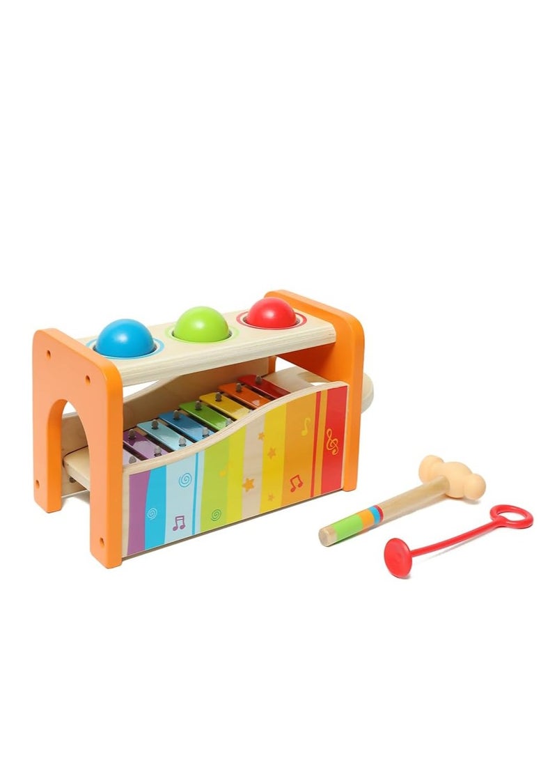 Raxoom Pound & Tap Bench with Slide-Out Xylophone – Award-Winning Wooden Musical Toy for Toddlers | Multifunctional Pounding Toy with Bright Colors & Sensory Development | Fine Motor Skills Play, 12M+ - Image 1