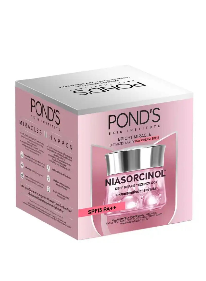 PONDS كريم النهار المشرق المعجزة من بوندز نياصيرسينول SPF 15 45 جرام