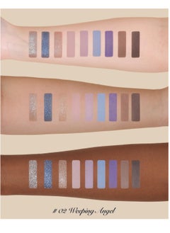 Flower Knows Flower Knows Little Angel 9-Color Eyeshadow Palette 10.5g - Highly Pigmented, Versatile, and Long-Lasting Colors (02 Weeping Angel - Midnight Blue Moon Palette, 10.5g)  - Image 3