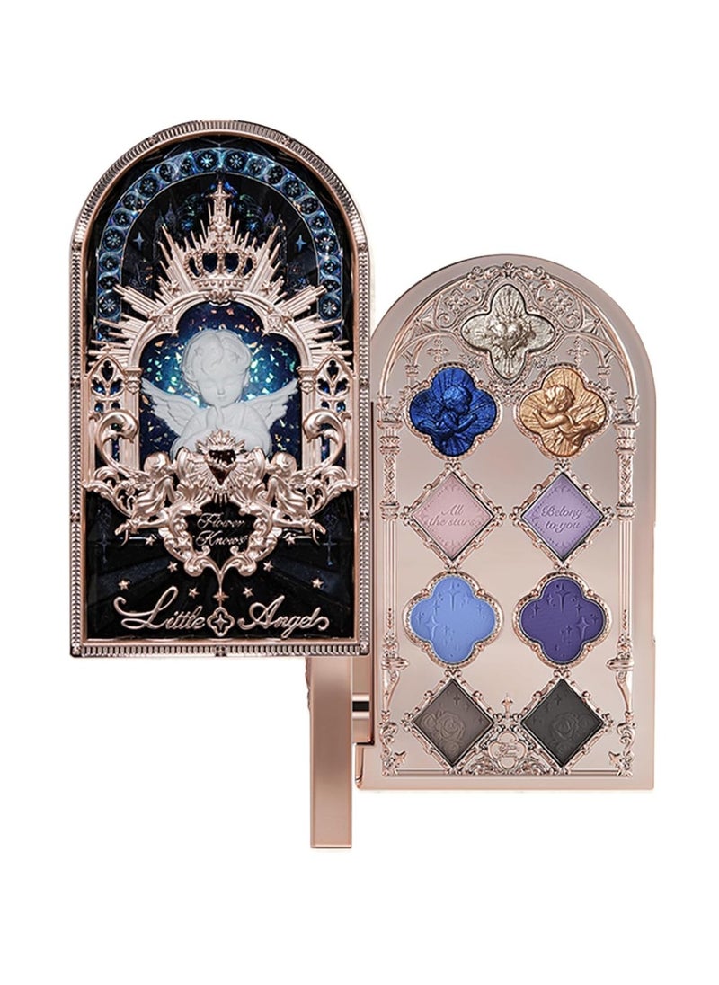Flower Knows Flower Knows Little Ange1 9-Color Eyeshadow Palette 10.5g - Highly Pigmented, Versatile, and Long-Lasting Colors (02 Weeping Ange1 - Midnight Blue Moon Palette, 10.5g)  - Image 1
