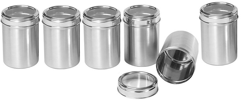 Dynore Stainless Steel Set of 6 See Through Canister, Steel Container 1 Liter Each - Image 4
