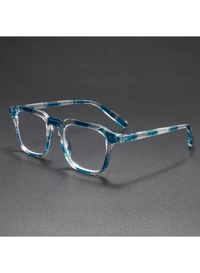نظارات القراءة الشفافة الزرقاء بقوة 2.0 بإطار مربع من مادة البولي كربونات للجنسين - Image 1