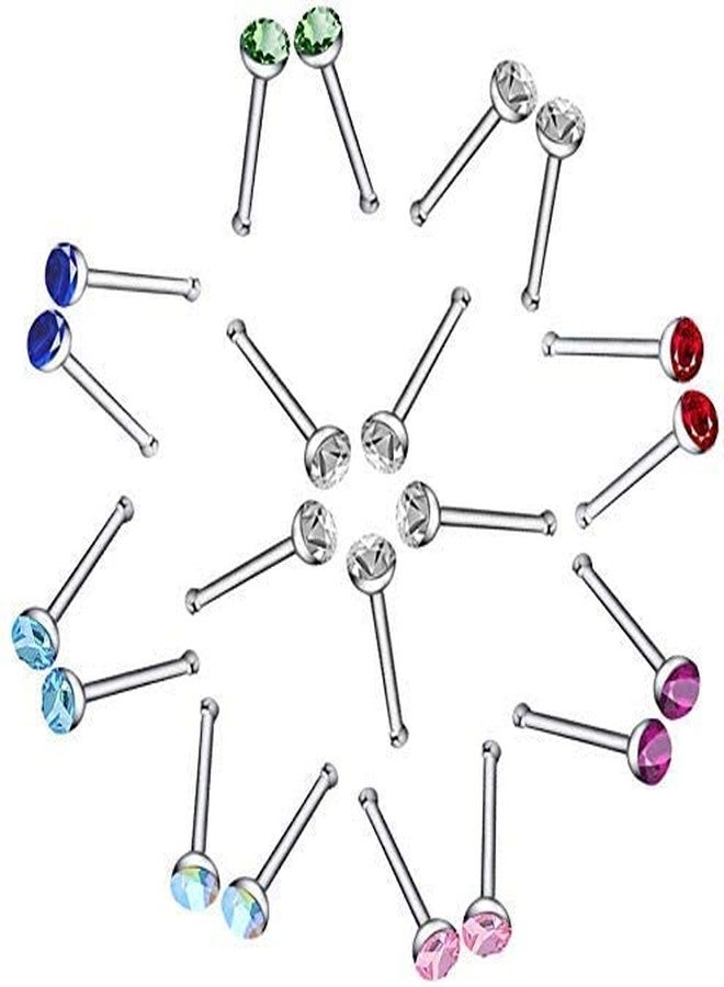 Ublic Metal Smallest Nose Ring Pins Body Piercing Jewellery Tiny Nose Stud for Girls & Women - 40pcs (Multicolor) - Image 2