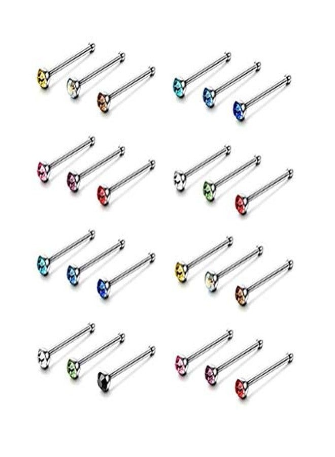 Ublic Metal Smallest Nose Ring Pins Body Piercing Jewellery Tiny Nose Stud for Girls & Women - 40pcs (Multicolor) - Image 1