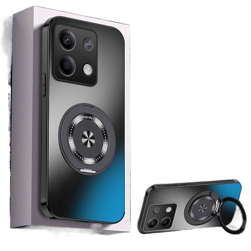 LS غطاء MagSafe لـ Redmi Note 14 Pro مع حامل قائم ومغناطيس قوي مع لمسة نهائية غير لامعة مع دوران 360 درجة باللون رمادي مغناطيسي بوظيفة حامل باللون الأحمر باللون الرمادي - Image 4