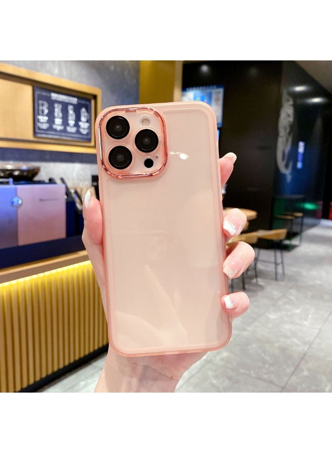 NIBEMINENT Lens Plating Protective TPU Case Cover For iPhone 16, Pink