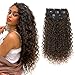 Flufymooz Clip in Hair Extensions, FLUFYMOOZ 4PC 100ï¼… Pure Protein Silk Hair Extensions Long Soft Natural Hairpiece 20 Inch Curly Hair Extension for Women (Dark Almond brown with copper) - Image 2