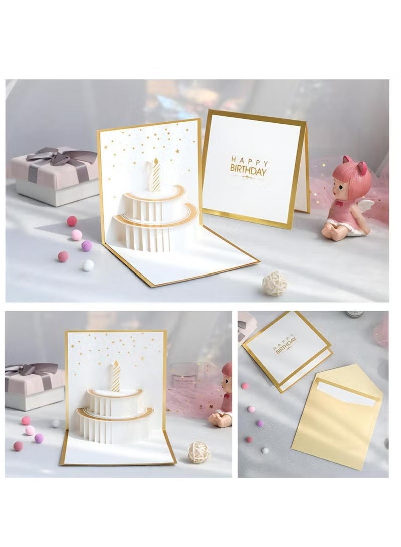 Fancy Elegant Design 3D Pop-Up Card, Greeting Card for Birthday, Sturdy and Solid Cardstock Gift Card with Envelope and Thank You Card - Image 3