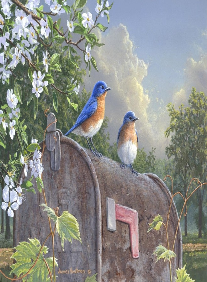 Ledgebay DIY Paint by Numbers Kit for Adults Unframed Canvas: Beginner to Advanced Paint by Numbers Kit Kits Include Acrylic Paint Set, Brushes&Tabletop Easel (Rural Route Bluebirds 16"x20" Unframed) - Image 1