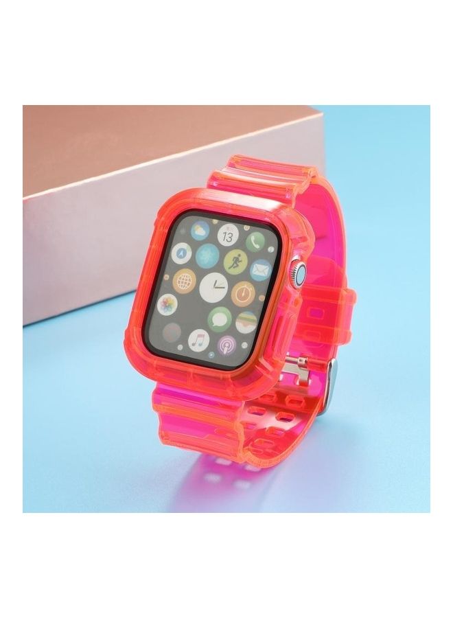 NIBEMINENT Ethnic Replacement Watchband for Apple Watch Series 1/2/3/4/5/6/7/SE 38/40/41mm Rose Red - Image 1