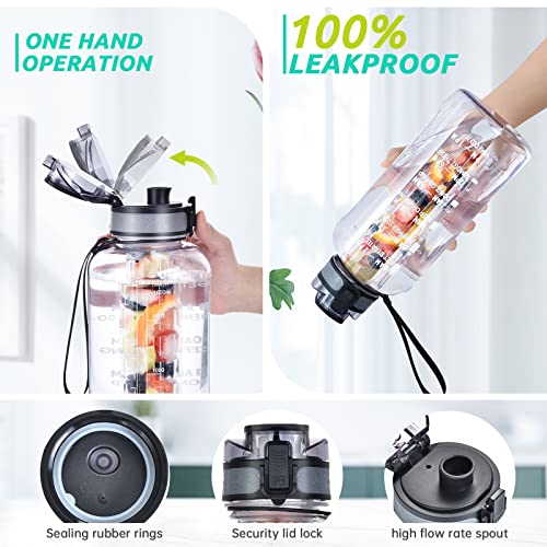 UTEBIT Fruit Infuser Water Bottle - 68 OZ Leakproof Plastic Infusion Bottle With Straw for Gym, Camping, Travel, Outdoor - Image 3