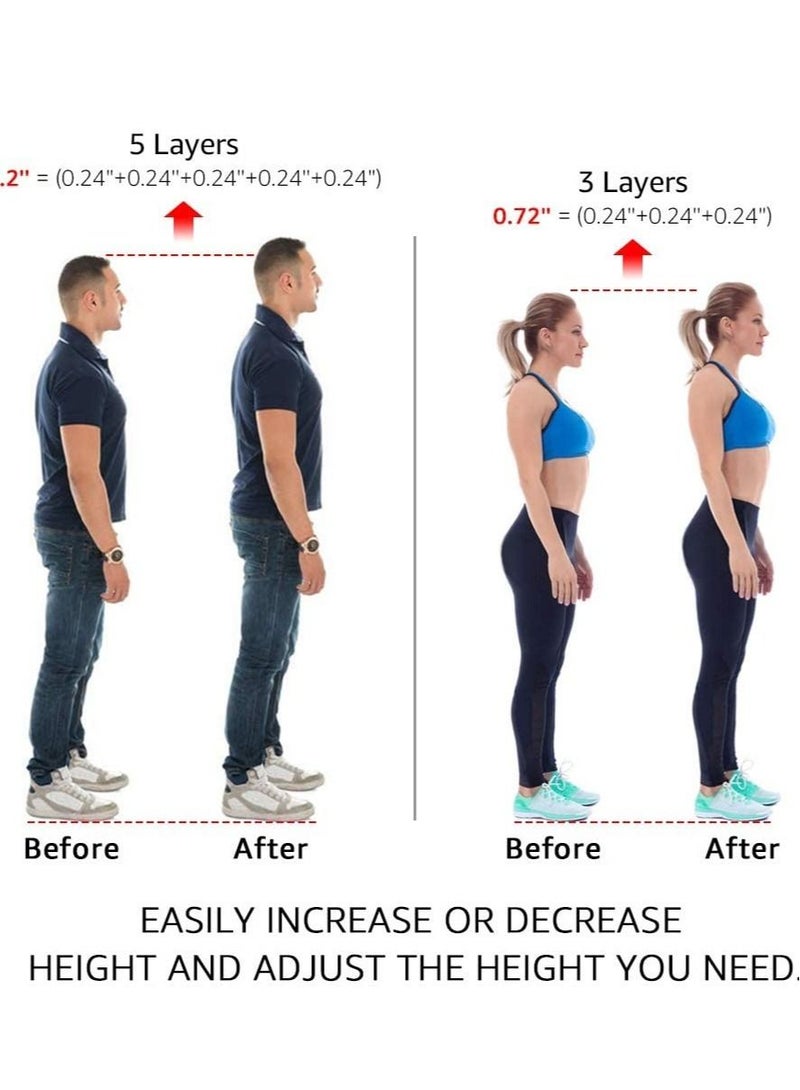 Excefore Height Increase Insoles, Adjustable 5-Layer Gel Height Increase Heel Insoles, Silicone Heel Cushion Inserts for Men and Women - Image 3