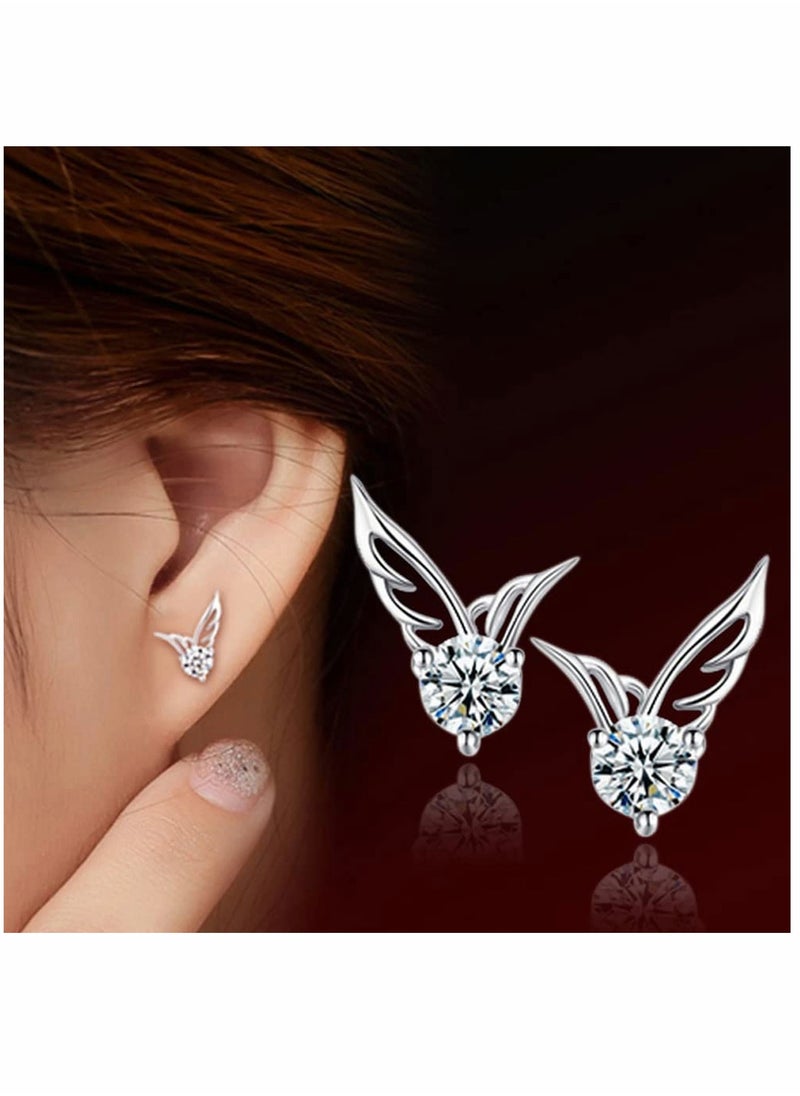 SYOSI - 925 Sterling Silver Stud Earrings Set, Hypoallergenic For Women, Flower Clear Cubic Zirconia Earrings, 9 Pairs Different Sizes Earring Studs - Image 1