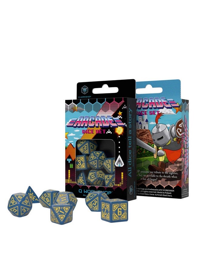 Q WORKSHOP Q-Workshop Arcade Blue & Yellow Dice Set - Image 2
