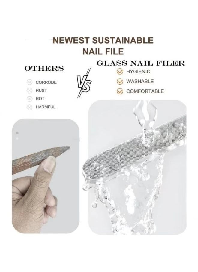 BTFMEI 3 Nano Crystal Glass Nail Files, Washable Reusable Crystal Nail Fillers and Glass Nail Polishes for Professional Manicures  - Image 4