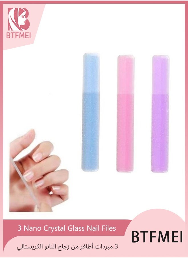 BTFMEI 3 Nano Crystal Glass Nail Files, Washable Reusable Crystal Nail Fillers and Glass Nail Polishes for Professional Manicures  - Image 1