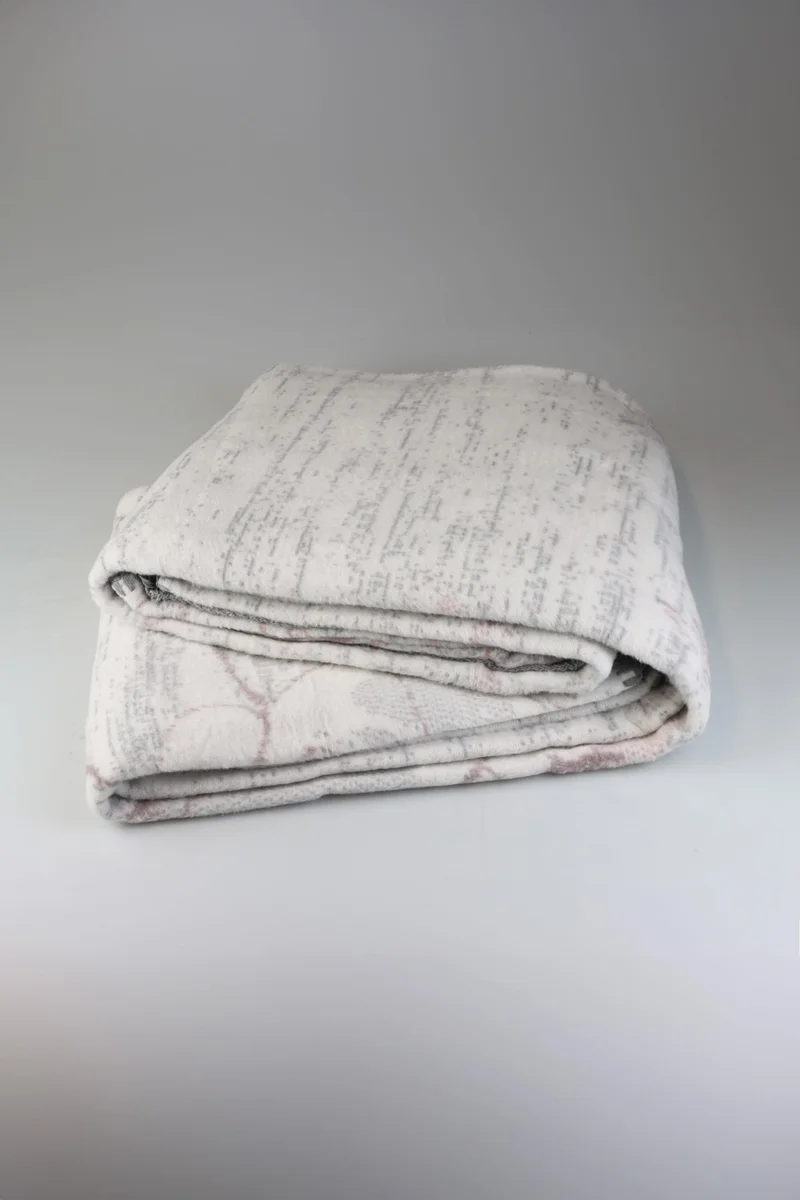 ميرينوس Aksu Cotton Blanket, Light Grey-Powder Blanket, Christmas Gift 180X220CM
