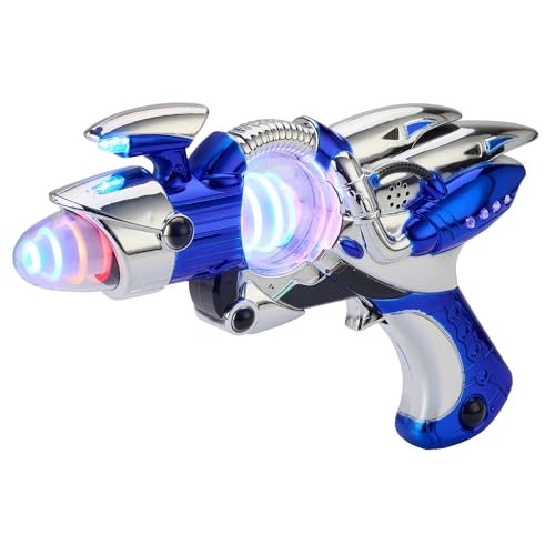 Playbees LightUp Noise Blaster Blue 115 Inches Super Spinning Space Sound Effects with Futuristic Power Galaxy Ranger FX for Party Favor Novelty Toy Party Bag Stuffer for Ages 5 - Image 1