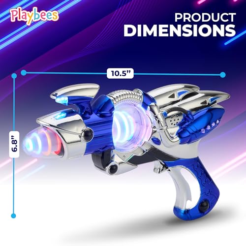 Playbees LightUp Noise Blaster Blue 115 Inches Super Spinning Space Sound Effects with Futuristic Power Galaxy Ranger FX for Party Favor Novelty Toy Party Bag Stuffer for Ages 5 - Image 5