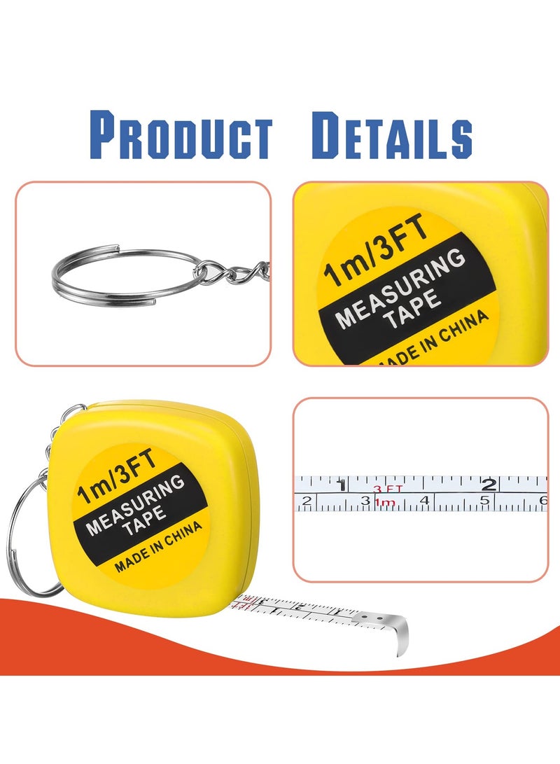 KASTWAVE Small Tape Measure Bulk, 80 Pcs 3 Ft 1M Mini Measuring Tape Retractable Tape with Lock, Pocket Portable Measurement Tape Bulk for Construction Party Favors Birthday Gift Daily, 4 Colors - Image 3