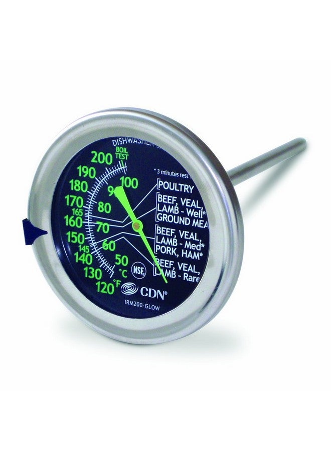 CDN Ovenproof Meat Thermometer - Glow | ProAccurate®, Temperature Guide on 2" Dial - Easy-to-Read in Low Light - Poultry, Roasting, Waterproof, NSF Certified - IRM200-GLOW - Image 1