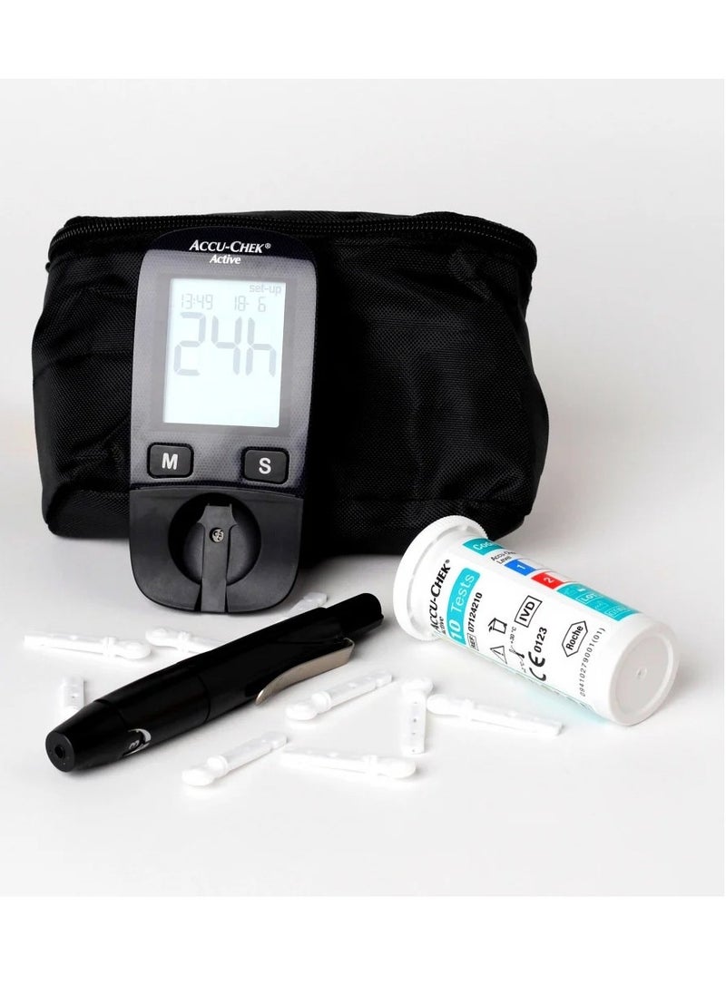 ACCU-CHECK ACTIVE - ACCU-CHEK Active Blood Glucose Monitoring System With 100 Test Strips - Image 1