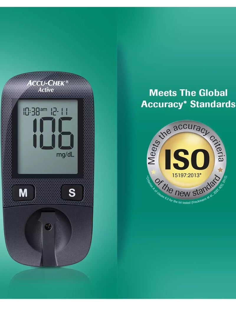 ACCU-CHECK ACTIVE - ACCU-CHEK Active Blood Glucose Monitoring System With 100 Test Strips - Image 1