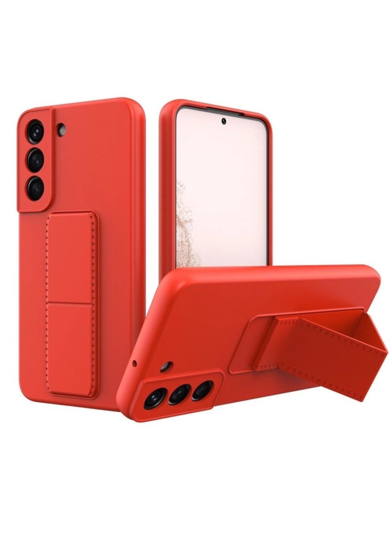 Raxoom Samsung Galaxy S22 Ultra Back Stand Leather Case & Cover with Magnet Holder & Hand Grip - Image 2